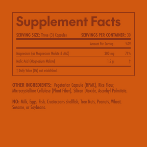 Supplement facts label on an orange background