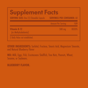 Supplement facts label on an orange background