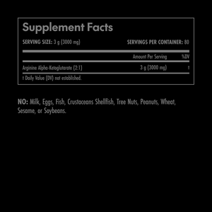 Supplement facts label with black text on a white background