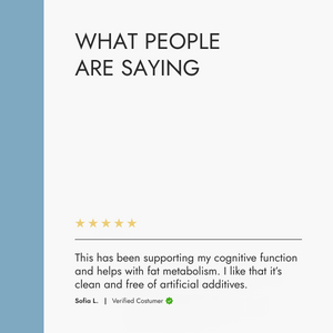 Placeholder image with text 'WHAT PEOPLE ARE SAYING' and a five-star rating, featuring a customer review.