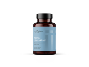 Acetyl L-Carnitine Amber Bottle on a white Background