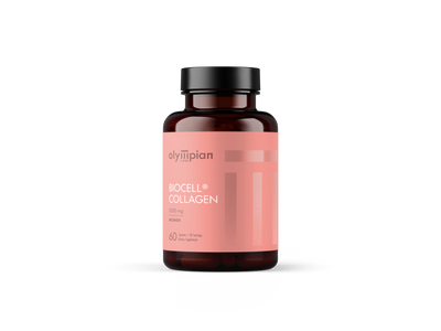 Supplement bottle of Biocell Collagen on a white background