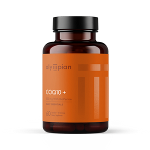 Vitamin supplement bottle with orange label on a white background