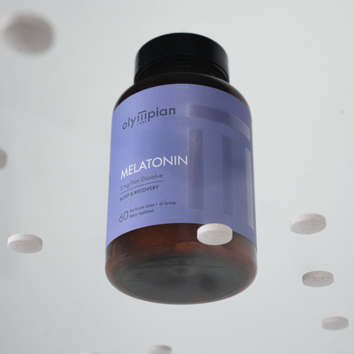 Olympian Labs Melatonin supplement bottle on a white background