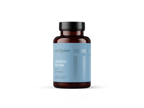 Bottle of Olympian Labs Ginkgo Biloba on a white background