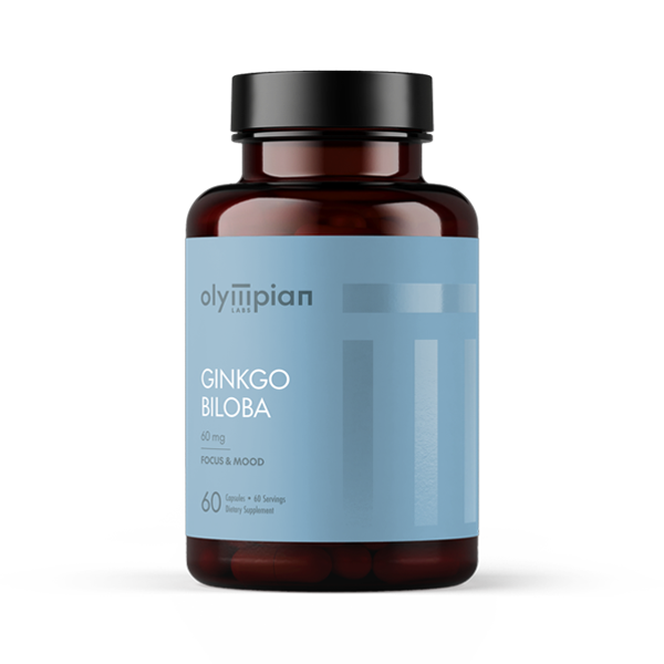 Olyllipian Ginkgo Biloba supplement bottle on a white background