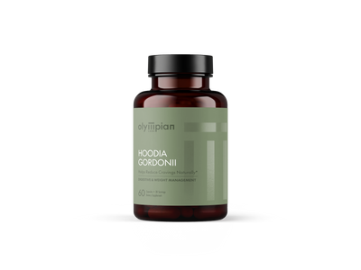 Supplement bottle labeled 'Olympian' on a white background