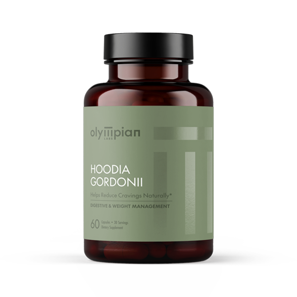 Supplement bottle labeled 'Hoodia Gordonii' on a white background