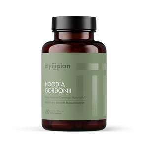 Supplement bottle labeled 'Hoodia Gordonii' on a white background