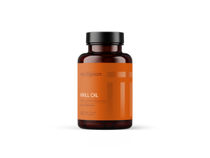 Supplement bottle labeled Krill Oil' by Olympian on a white background