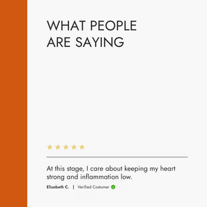 Placeholder image with text 'WHAT PEOPLE ARE SAYING' and a five-star rating, featuring a customer review.