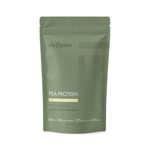 Olympian pea protein package on a white background