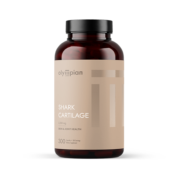 OlyMPIAN Shark Cartillage supplement bottle on a white background