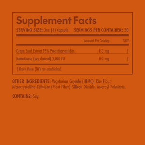 Supplement facts label on an orange background