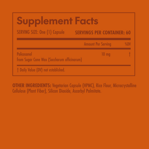 Supplement facts label on an orange background