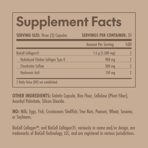 Supplement facts label on a brown background