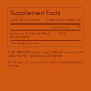 Supplement facts label on an orange background