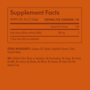 Supplement facts label on an orange background