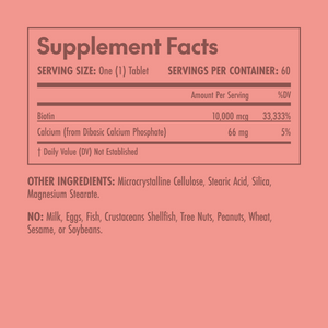Supplement Facts on a pink background