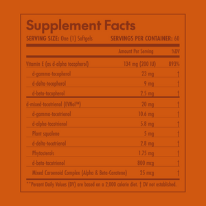 Supplement facts label on an orange background