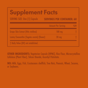 Supplement facts label on an orange background