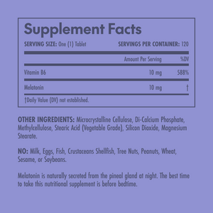 Supplement facts label with purple
 background