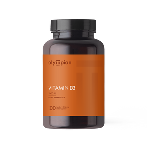 Vitamin D3 supplement bottle with orange label on a white background