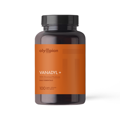 Olympian Vanadyl+ supplement bottle on a white background
