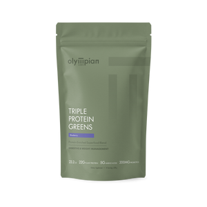 Olympian Labs Triple Protein Greens package on a white background
