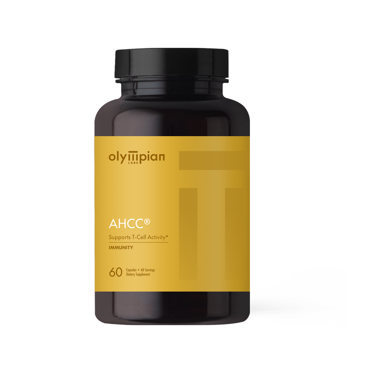 Olympian Labs AHCC supplement bottle on a white background