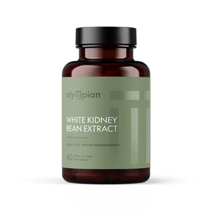 Bottle of Olympian Labs White Kidney Bean Extract on a white background