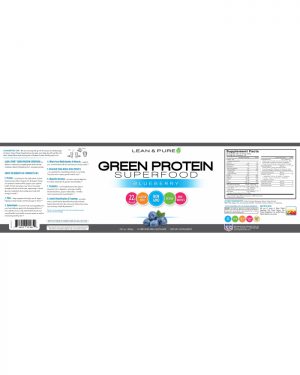 green protein superfood label