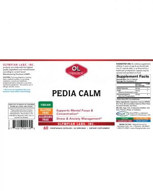 Pedia Calm label