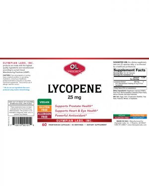 Lycopene 25mg label