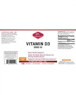 Vitamin D3 5000iu label