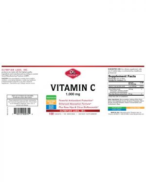 Vitamin c tablets label