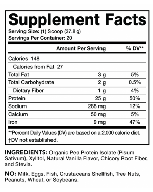 Pea protein vanilla sfp