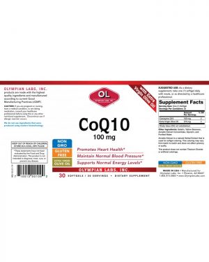 CoQ10 100mg label