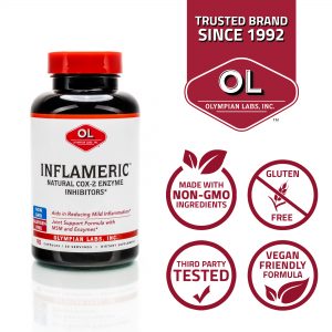 inflameric nongmo, gluten free, 3rd party tested, vegan friendly