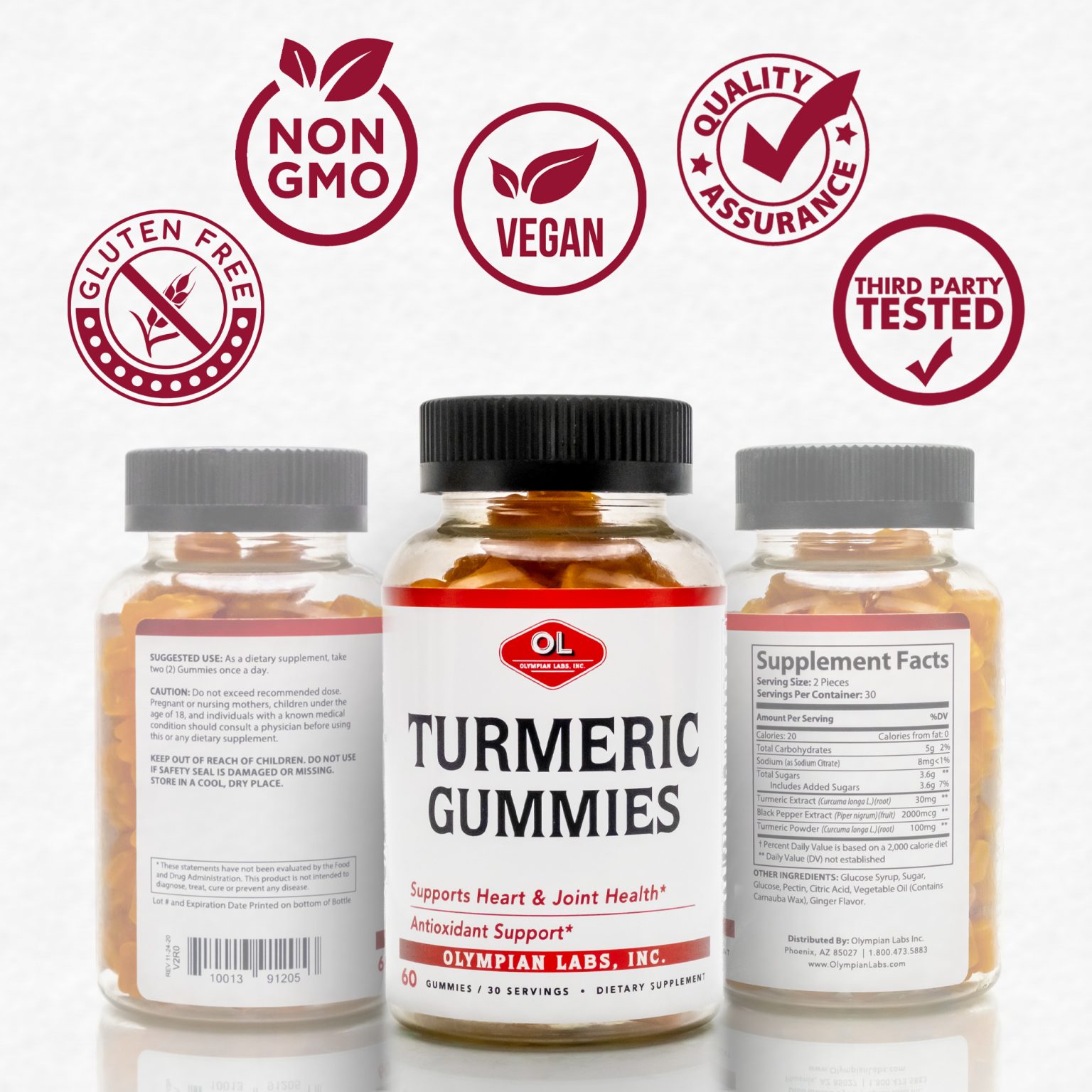 Turmeric Gummies, Ginger Flavored (60 Gummies) Olympian Labs