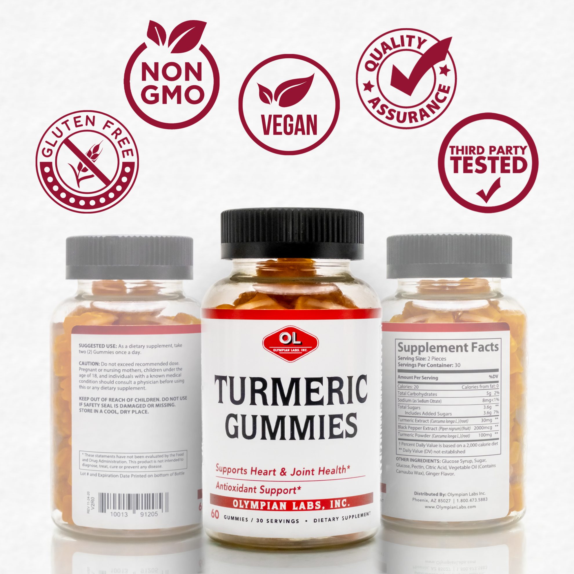 Turmeric Gummies, Ginger Flavored (60 Gummies) Olympian Labs
